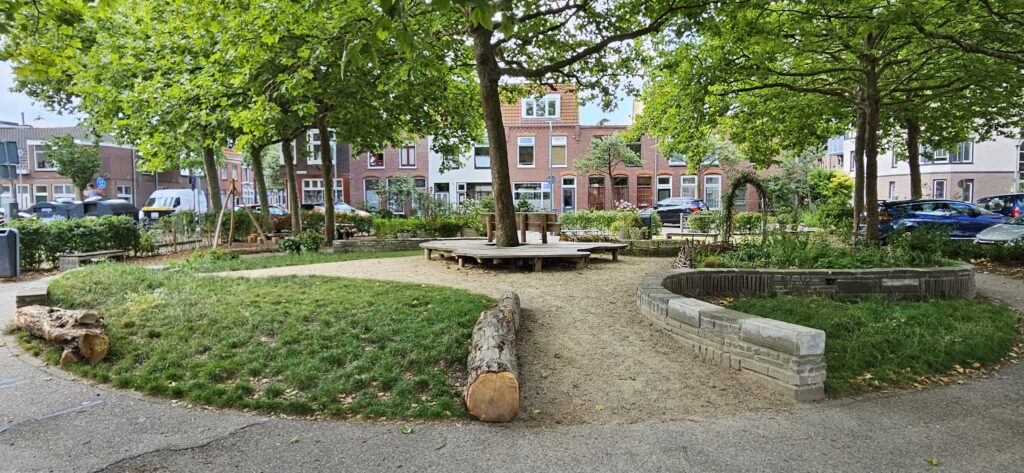 Pretoriaplein; Haarlem; zomer 2025; herinrichting; stapelmuurtjes; ontmoetingsplek; kabouterbos; siertuin; vogelbosje